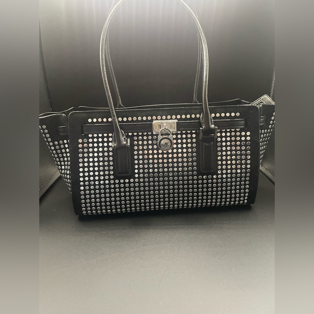 MICHAEL MICHAEL KORS
Hamilton Moderne Small Studded Suede Satchel MK Dust Bag